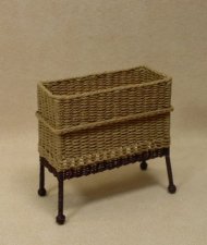 Carolina Rectangle Plant Stand in Beige with Raspberry Trim