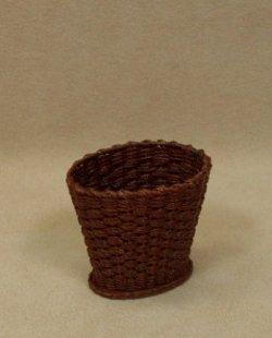 Waste Basket with Triple Weave in Mahogany