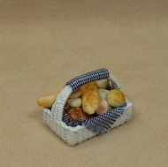 Pastry Basket Filled with Navy Napkin