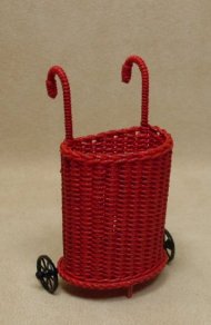 Shopping Basket/Cart in Red Open Weave