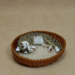 Oval Cat Bed in Cherry