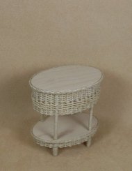 Classic Two Tier End Table in Whitewashed