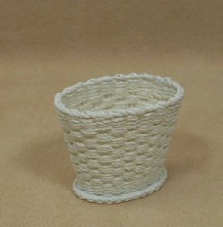 Waste Basket with Triple Weave in White