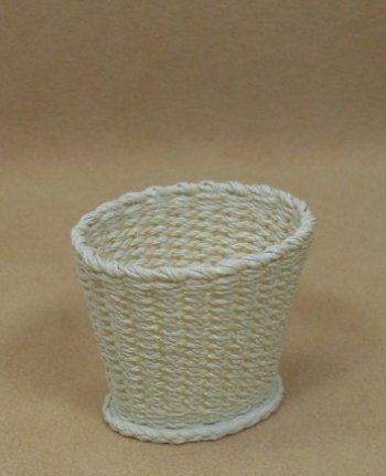 Waste Basket with Open Weave in White - Click Image to Close